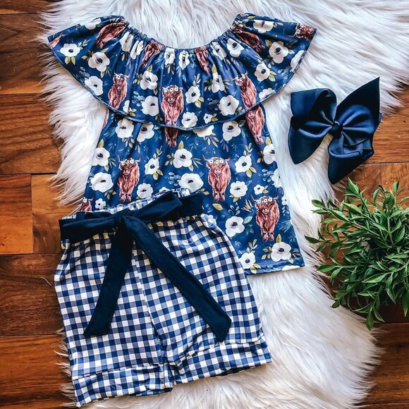 Other - Sweet Highland Cow Shorts Set